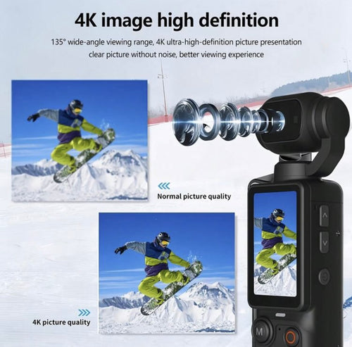 4K Handheld Action Camera, Supports
90° Right/180° Up & Down Rotation, Lighter & More Portable, Suitable For Vlog Video Recording And Life Documentation, With Dual Fill Lights, No App Required, Pocket Vlog Camera, Suitable For Travel And Daily Recording,