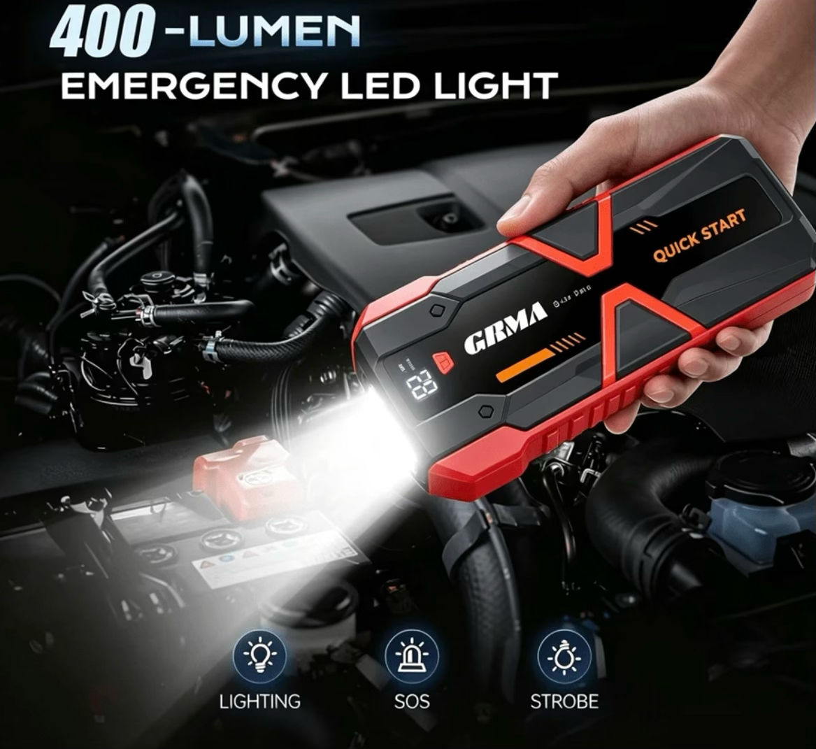 Portable Car Jump Starter 10-in-1 Power Bank | Emergency Battery Booster with LED Flashlight & USB Charging