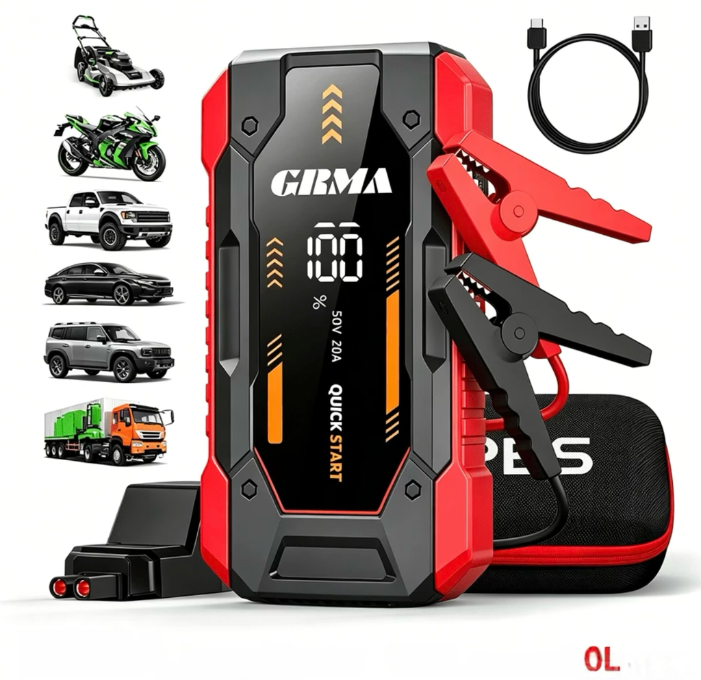 Portable Car Jump Starter 10-in-1 Power Bank | Emergency Battery Booster with LED Flashlight & USB Charging